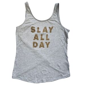Adidas Gray Tank Top with Gold Lettering